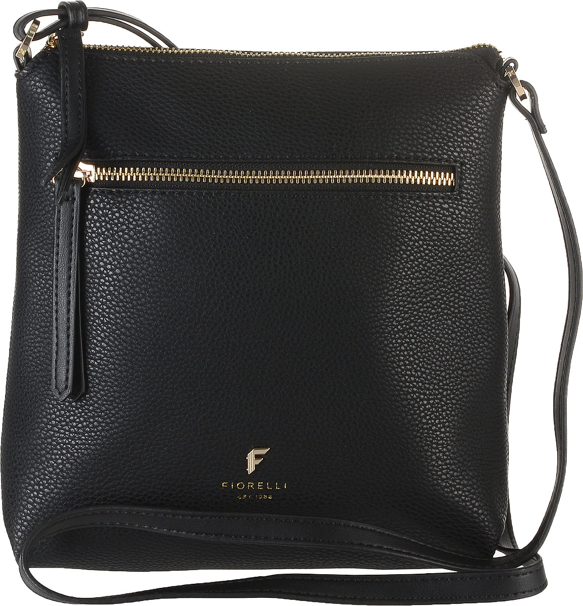 Сумка женская Fiorelli, цвет: черный. 8509 FHEQW-M710DB-1A1 Сумка женская Fiorelli, цвет: черный. 8509 FHEQW-M710DB-1A1Стильная сумка Fiorelli выполнена из высококачественной искусственной кожи зернистой текстуры. Изделие оформлено металлической пластинкой с логотипом бренда. На лицевой стороне расположен удобный вшитый карман на молнии. На тыльной стороне расположен открытый накладной карман. Сумка оснащена плечевым ремнем, длина которого регулируется с помощью пряжки. Изделие закрывается на застежку-молнию. Внутри расположено главное отделение, которое содержит один открытый накладной карман и фирменную нашивку.