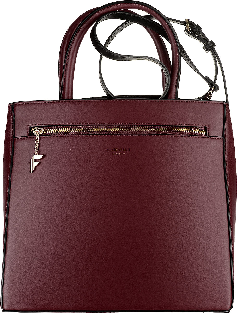 Сумка женская Fiorelli, цвет: бордовый. 8513 FH4106черные Сумка женская Fiorelli, цвет: бордовый. 8513 FH4106черныеСтильная сумка Fiorelli выполнена из гладкой искусственной кожи и оформлена фирменной надписью. На лицевой стороне расположен удобный вшитый карман на молнии. На боковых сторонах расположены магниты, которые позволяют регулировать форму сумки. Изделие оснащено удобными ручками и металлическими ножками, которые предотвратят повреждение дна сумки. Также сумка оснащена съемным регулируемым плечевым ремнем, длина которого регулируется с помощью пряжки. Изделие закрывается хлястиком на магнитную кнопку. Внутри расположено главное вместительное отделение, которое содержит четыре открытых накладных кармана для телефона и мелочей и один вшитый карман на молнии.В комплекте к сумке идет клатч, который застегивается на застежку-молнию. Он дополнен ремешком для запястья.