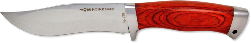 Нож нескладной Ножемир, общая длина 25.5 см, с ножнами. H-1791-0611 Нож нескладной Ножемир, общая длина 25.5 см, с ножнами. H-1791-0611Нескладной нож H-179 Ножемир — стильный, многофункциональный режущий инструмент, способный стать настоящим помощником в любых делах. Лезвие ножа выполнено из нержавеющей стали марки 40х13, обладающей высокой прочностью и надежностью. Она легко поддается заточке и сохраняет свою остроту на протяжении долгого периода использования. Деревянная рукоять изделия отлично держится в руке и позволяет удобно разделать дичь, почистить овощи, нарезать хлеб, овощи и фрукты. Рукоять с обеих сторон обрамляет металлическая гарда, обеспечивающая надежную защиту от случайных порезов. Нож H-179 реализуется вместе с ножнами из кордуры, обеспечивающими надежную защиту и транспортировку изделия. Длина клинка 130ммТолщина лезвия 2,3ммОбщая длина 255ммМатериал рукояти деревоНожны кордураСталь 40х13Производство НОЖЕМИРОсобенность зеркальная полировка