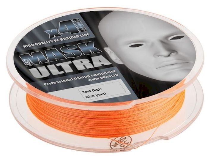 Леска плетеная (шнур) Akkoi Mask Ultra X4-100, цвет: оранжевый (orange), 4 нити, d0,14 мм, нагрузка 5,44 кг1232694 Леска плетеная (шнур) Akkoi Mask Ultra X4-100, цвет: оранжевый (orange), 4 нити, d0,14 мм, нагрузка 5,44 кг1232694Леска плетеная Akkoi Mask Ultra X4-100 (orange) d0,14mm / 5,44 кг. Дословно ultra light переводится как – сверхлегкий. Этот класс ловли спиннингом очень популярен во всем мире. Во главе угла стоит уменьшение веса во всем: в удилище, катушке, приманках и снастях. Но, зачастую, бороться приходиться с трофейной рыбой, отсюда предъявляются повышенные требования к прочности и надежности снастей, а это ведет к высокой стоимости. Плетеный шнур Akkoi Mask Ultra создан с учетом всех требований этого класса. Материал Super PE с высокой плотностью плетения имеет специальную обработку для большего скольжения и максимально устойчив к абразивному воздействию. Шнур четырехжильный, в размотке 100 метров и двух вариациях цветов. Диапазон диаметров тоже разработан с учетом класса ловли ультралайт - лайт — от 0,06 до 0,20 мм. Ультралегкий, ультрапрочный, ультраклассный и ультрадоступный, но главное — имеет самое хорошее соотношение цена - качество в своем сегменте.