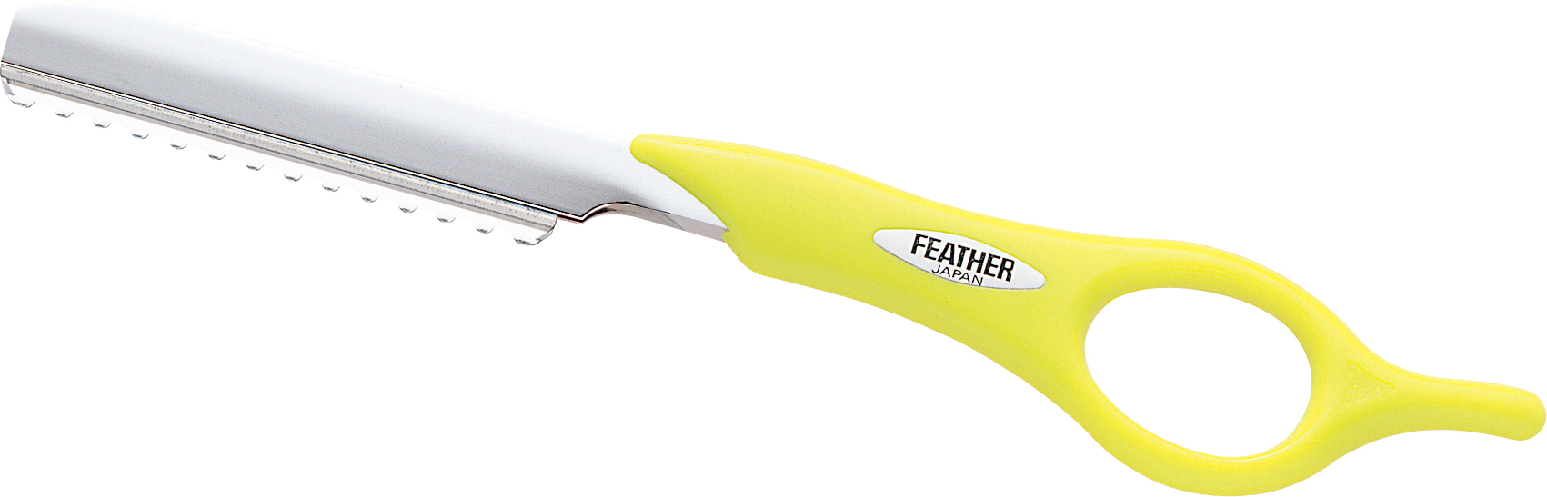 Feather Короткая филировочная бритва SRS-Y желтого цветаЗИО_белый, прозрачный Feather Короткая филировочная бритва SRS-Y желтого цветаЗИО_белый, прозрачныйСерия Styling Razor - это любимые бритвы для стрижки волос среди парикмахеров по всему миру. Благодаря тонкому наклонному срезу, который дает бритва, концы волос отлично падают по форме стрижки, создавая красивую текстуру.Для получения оптимального угла кромки каждое лезвие проходит тройную заточку. Лезвия не только остры, но и долговечны, благодаря своему двойному покрытию из платинового сплава и каучука. Платиновый сплав увеличивает долговечность лезвия, а каучуковое покрытие снижает трение.