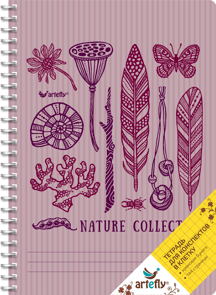 Artefly Тетрадь Nature Collection 72 листа в клетку72523WD Artefly Тетрадь Nature Collection 72 листа в клетку72523WDТетрадь в клетку для ведения записей. Красивая и яркая обложка раскрасит твои студенческие будни, такую тетрадь удобно использовать для конспектов. Приятная бумага кремового цвета не оставит тебя равнодушным.
