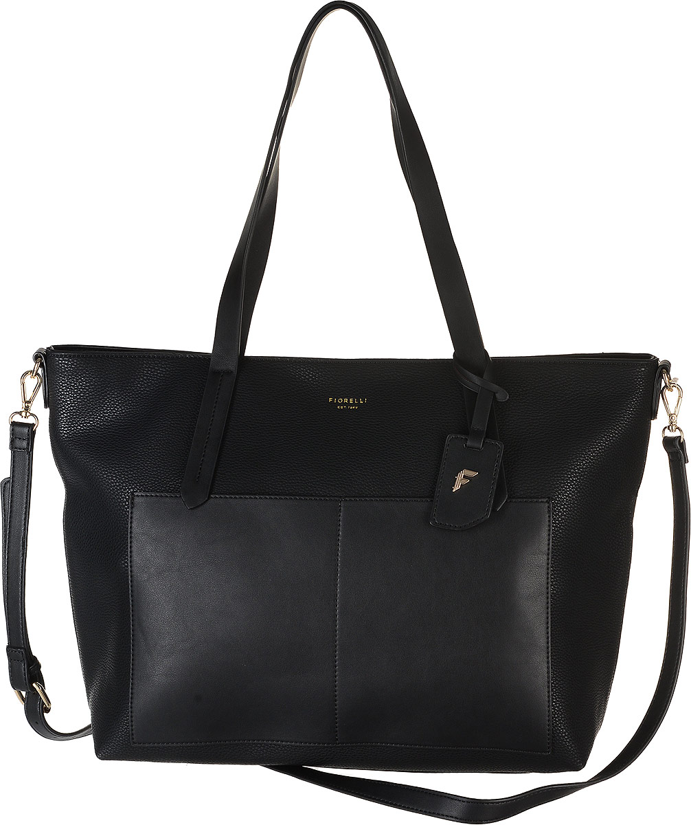 Сумка женская Fiorelli, цвет: черный. 8588 FH747998-101 Сумка женская Fiorelli, цвет: черный. 8588 FH747998-101Сумка Fiorelli выполнена из матовой экокожи с фактурным тиснением. Сумка имеет одно основное отделение, закрывающееся на застежку-молнию.Внутри расположено пять накладных карманов из экокожи, а также есть два кармана на застежке-молнии. Фронтальная сторона сумки дополнена двумя накладными карманами.Изделие оснащено двумя удобными ручками и дополнительным наплечным ремнем, который крепится к сумке с помощью прочных карабинов и регулируется по длине. Дно сумки дополнено четырьмя металлическими ножками. Модель декорирована съемным брелоком из экокожи с логотипом фирмы.Дизайн продукции Fiorelli разрабатывается в Лондоне молодой, амбициозной командой, идущей в ногу со временем и предлагающей модели, которые предназначены для любых случаев, как для выхода в свет, так и для рабочих будней, торжественных приемов или коктейльных вечеринок.