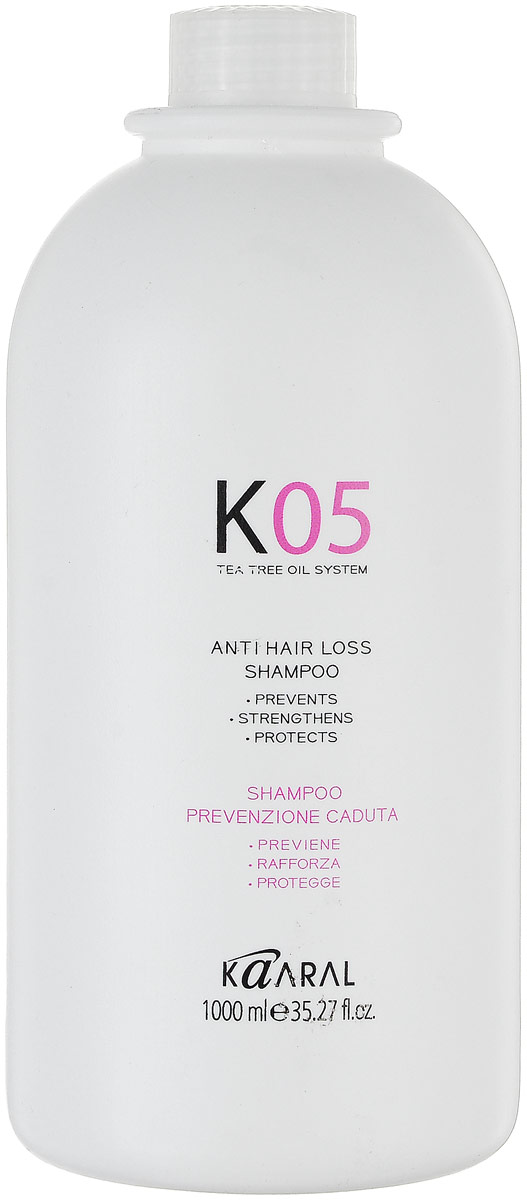 Kaaral Шампунь против выпадения волос К05 Shampoo Anticaduta, 1000 млAC-1121RD Kaaral Шампунь против выпадения волос К05 Shampoo Anticaduta, 1000 млAC-1121RDДля очищения кожи и запуска механизма действия терапевтического комплекса. Активные компоненты шампуня улучшают микроциркуляцию крови. Шампунь обогащен экстрактом стручкового перца, крапивы, горной арники, а также маслом чайного дерева.