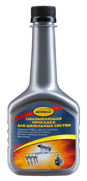Смазывающая присадка для дизельных систем ASTROhim, 300 млS03301004 Смазывающая присадка для дизельных систем ASTROhim, 300 млS03301004Смазывающая присадка для дизельных систем ASTROhim улучшает смазывающую способность топлива на 20%. Помогает значительно увеличить ресурс ТНВД и топливных форсунок, защитить их от преждевременного износа и выхода из строя. Продлевает срок службы двигателя и защищает от коррозии его детали. Совместима со всеми марками дизельного топлива. Не изменяет низкотемпературные свойства дизтоплива, а также такие характеристики, как цетановое число, устойчивость к окислению и другие. Не наносит вреда сажевым фильтрам, каталитическим нейтрализаторам и системам рециркуляции отработанных газов. Произведена по немецкой технологии и из сырья BASF (Германия). Товар сертифицирован.