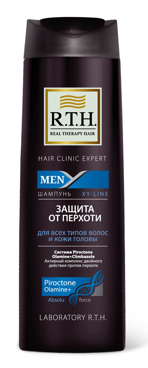 Шампунь R.T.H. Men Защита от перхоти4604903000172 Шампунь R.T.H. Men Защита от перхоти4604903000172Предназначен для чувствительной кожи головы и волос, подверженных появлению перхоти. Содержит Гликолевую кислоту, которая оказывает эффект деликатного пилинга, благодаря очищению волос и кожи головы от омертвевших чешуек кожи. Шампунь от перхоти содержит двойной комплекс активных компонентов, таких как синергетически подобранная смесь из противоперхотных препаратов: Пироктоноламина и Климбазола. Шампунь не только устраняет перхоть, но и предотвращает ее появление.