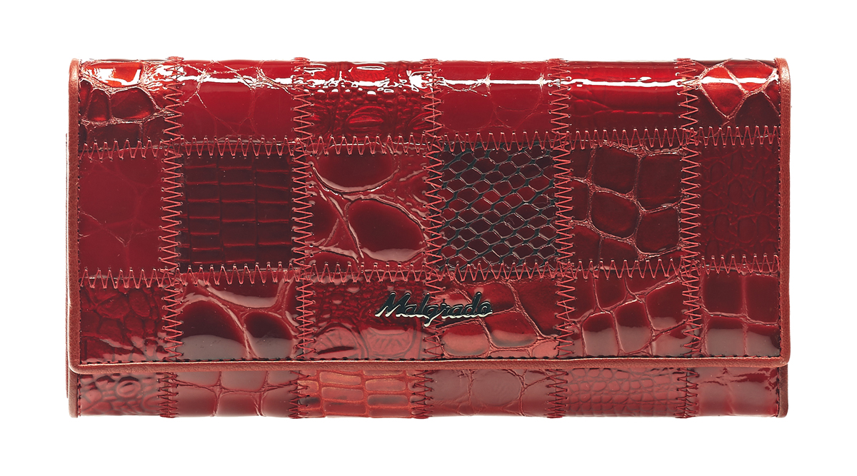 Кошелек женский Malgrado, цвет: красный. 72032-3A-444ABM8434-58AE Кошелек женский Malgrado, цвет: красный. 72032-3A-444ABM8434-58AEСтильный кошелек Malgrado изготовлен из натуральной кожи красного цвета с декоративным комбинированным тиснением и вмещает в себя купюры в развернутом виде в полную длину. Внутри содержит четыре отделения для купюр, одно из которых на молнии, восемь отделений для дисконтных карт, визиток, кредиток, один прозрачный кармашек, в который можно положить пропуск, проездной документ или фотографию, отделение для мелочи, закрывающиеся на металлический замок и дополнительный потайной карман. Закрывается кошелек клапаном на кнопку.Кошелек упакован в подарочную металлическую коробку с логотипом фирмы. Такой кошелек станет замечательным подарком человеку, ценящему качественные и практичные вещи. Характеристики:Материал: натуральная кожа, текстиль, металл. Размер кошелька: 18,5 см х 9 см х 3 см. Цвет: черный. Размер упаковки:23 см х 13 см х 4,5 см. Артикул: 72032-3A-444A Red.