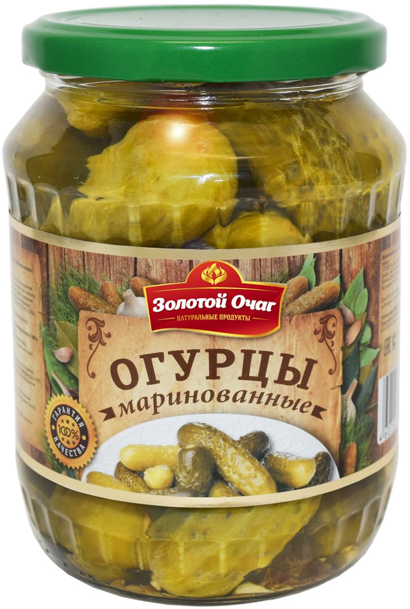 Золотой Очаг маринованные огурцы, 720 мл0120710 Золотой Очаг маринованные огурцы, 720 мл0120710Маринованные огурцы подают к столу в качестве самостоятельной закуски, добавляют в салаты, винегреты, закуски, супы (солянки, рассольники), подают к основным блюдам.
