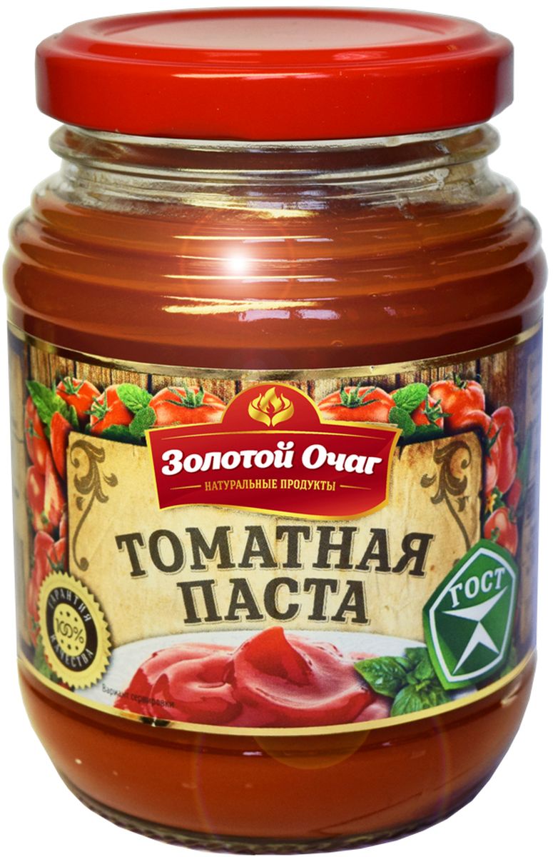 Золотой Очаг томатная паста, 270 г0120710 Золотой Очаг томатная паста, 270 г0120710Томатную пасту добавляют в первые и вторые блюда для придания характерного томатного вкуса и яркого цвета.