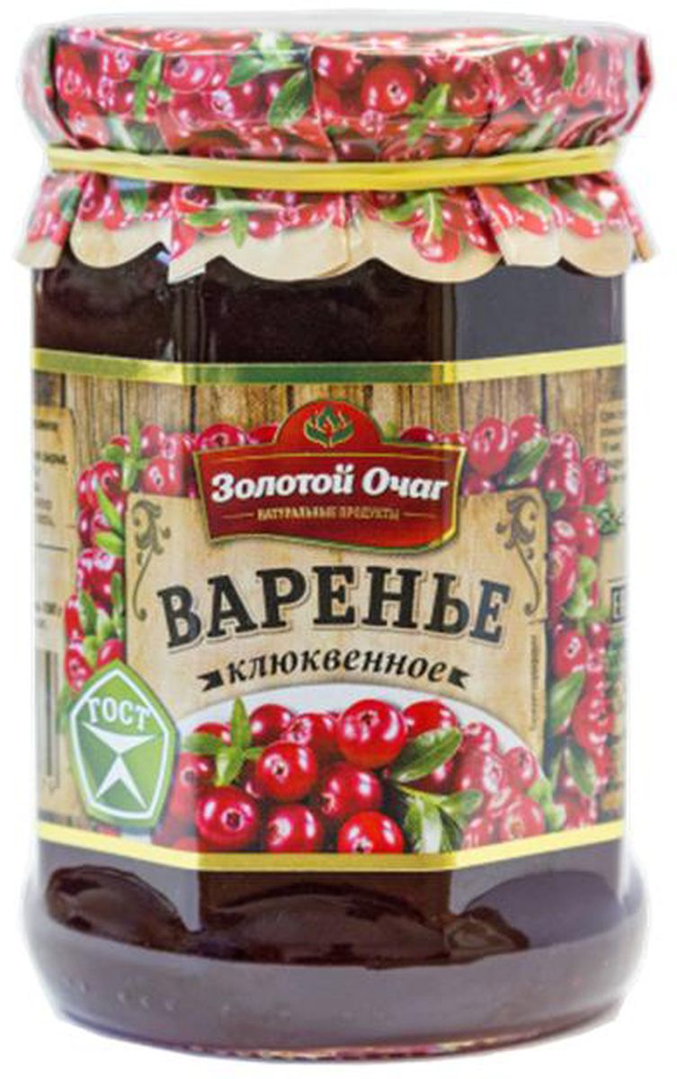 Золотой Очаг варенье клюквенное, 380 г0120710 Золотой Очаг варенье клюквенное, 380 г0120710Варенье из клюквы отличается привлекательным внешним видом – оно яркое, насыщенное и очень аппетитное. Его можно не только кушать как полезную кисловато-сладкую добавку к чаю или кофе, но и использовать варенье из клюквы для прослойки тортов и пирожных, а также в качестве начинки для домашней выпечки.