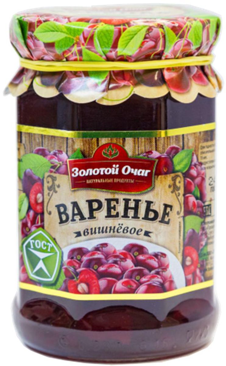 Золотой Очаг варенье вишневое, 380 г0120710 Золотой Очаг варенье вишневое, 380 г0120710Вишневое варенье – один из самых полезных и вкусных десертов. Зимой этот чудесный продукт напомнит о жарком лете, волнующем аромате ягод, фруктов и цветов, а также разнообразит семейное чаепитие. Бордовые ягодки в густом сиропе винного цвета напоминают многим о беззаботном детстве, когда бабушки или мамы варили варенье, а снятую пенку отдавали на съедение своим чадам.