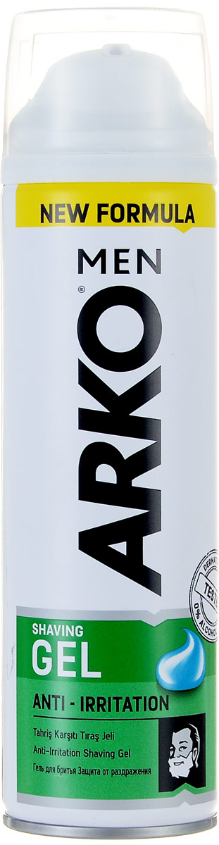 Arko Men Гель для бритья Anti-Irritation 200млWS 7064 Arko Men Гель для бритья Anti-Irritation 200млWS 7064Гель для бритья уменьшает риск возникновения жжения кожи от бритья, за счет интенсивного смягчения щетины и увлажнения кожи. Содержит алое вера и экстракт ромашки.