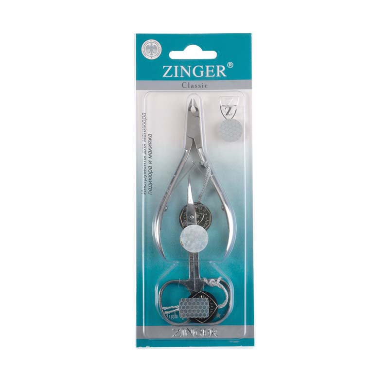 Zinger Набор маникюрных инструментов zo-SIS-43SB-118-S-SH-N1N Zinger Набор маникюрных инструментов zo-SIS-43SB-118-S-SH-N1NНабор маникюрных инструментов состоит из кусачек маникюрные и ножниц.