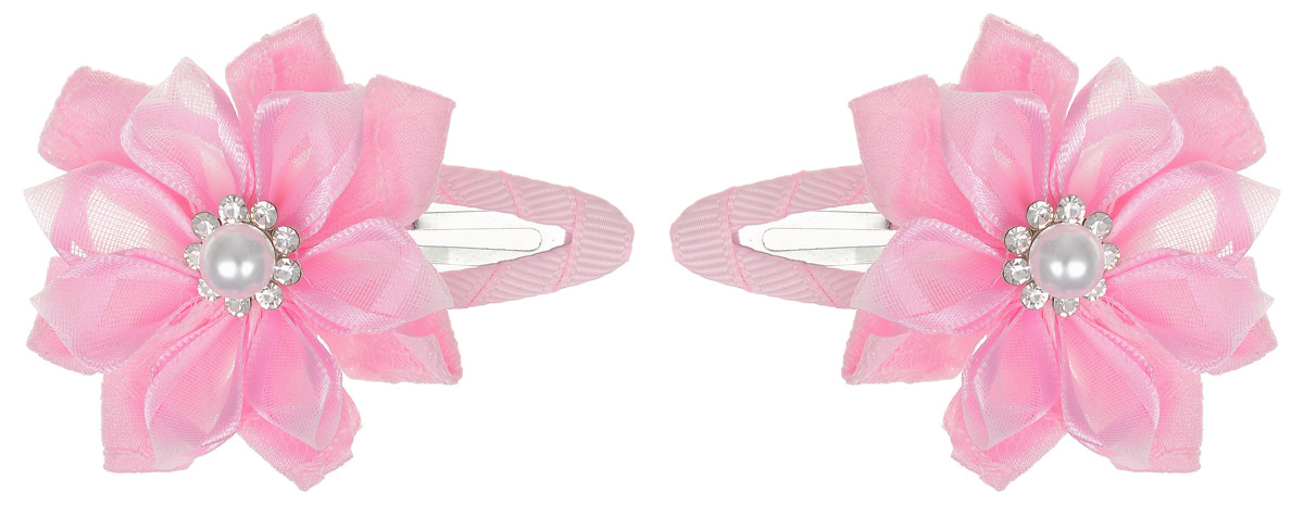 Babys Joy Заколка для волос цвет розовый 2 шт MN 14FS-00897 Babys Joy Заколка для волос цвет розовый 2 шт MN 14FS-00897Заколка для волос Babys Joy выполнена из металла и украшена текстильным цветком. Цветок состоит из двух лент - кружевной и капроновой и декорирован жемчужной бусиной и стразами.Заколка позволит убрать непослушные волосы с лица и придаст образу романтичности и очарования. Заколка для волос Babys Joy подчеркнет уникальность вашей маленькой модницы и станет прекрасным дополнением к ее неповторимому стилю.
