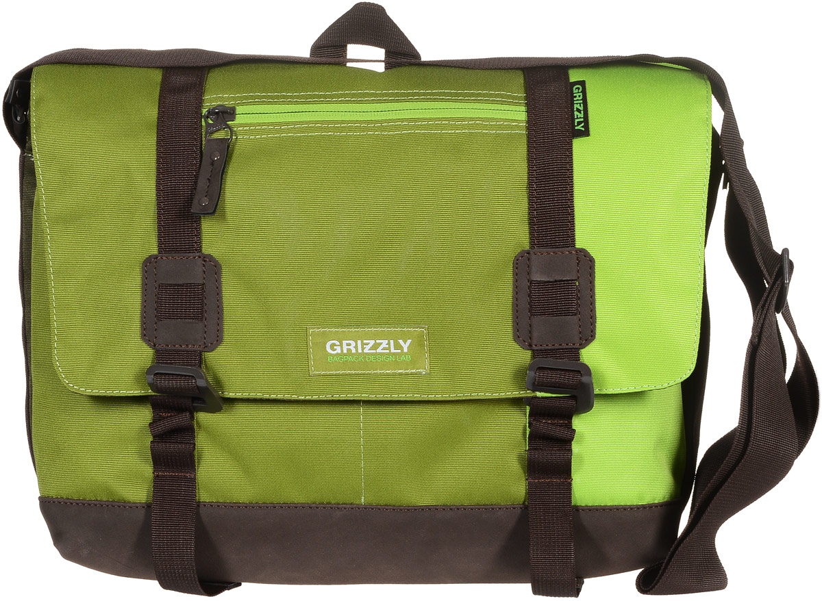 Сумка молодежная Grizzly, цвет: салатовый, зеленый, хаки, 14 л. ММ-619-3/21125040 Сумка молодежная Grizzly, цвет: салатовый, зеленый, хаки, 14 л. ММ-619-3/21125040Молодежная сумка Grizzly изготовлена из высококачественного плотного текстиля. Дно уплотнено материалом из экокожи. Сумка имеет одно отделение, которое закрывается на клапан с застежками-крючками, регулируемыми по высоте, и застежку-молнию. Внутри сумки расположен карман для ноутбука или планшета, а также вшитый карман на застежке-молнии.Снаружи, с фронтальной стороны сумки есть один прорезной карман на застежке-молнии и два открытых кармашка. На клапане также располагается прорезной карман на застежке-молнии, и с тыльной стороны - боковой карман на застежке-молнии. Изделие оснащено дополнительной ручкой-петлей и регулируемым плечевым ремнем.Самовыражение - одна из базовых потребностей современного человека. Оригинальные, яркие, остромодные рюкзаки от Grizzly наилучшим образом подчеркнут вашу креативность, индивидуальность и неповторимый стиль!