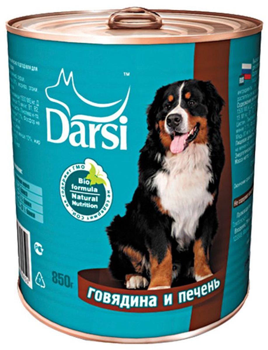 Консервы для собак Darsi, с говядиной и печенью, 850 г. 0450-20450-2 Консервы для собак Darsi, с говядиной и печенью, 850 г. 0450-20450-2Полнорационный консервированный корм для собак в виде фарша.