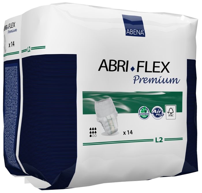 Abena Подгузники для взрослых Abri-Flex L2 дневные+ 14 шт 4108722122035 Abena Подгузники для взрослых Abri-Flex L2 дневные+ 14 шт 4108722122035Подгузники-трусики Abri-FlexL2 - продукты серии Abri-Flex могут использоваться в качестве нижнего белья, обеспечивая свободу движения. Abri-Flex удерживается на бедрах за счет увеличенного количества эластичных нитей по сравнению с другими аналогичными продуктами. Подгузники-трусики Abri-Flex Zero подходят для легкой степени недержания, имеют высокий профиль и полностью белый наружный слой. Подгузники-шортики Abri-Flex Special обладает уникальной эластичностью, которая обеспечивает точную посадку в области ног и паха, и является идеальным решением для физически активных людей, а также для тех, кому не подходят традиционные трусики pull-up.Преимущества подгузников для взрослых Abri- Flex:- мягкий пояс надежно и деликатно удерживает подгузник на месте,- превращают жидкость в гель, запирая запах изнутри,- имеют цветной сегментированный индикатор намокания,- гарантируют сухость за счет инновационной технологии быстрого впитывания слоя 3D DualCore,- сделаны из гипоаллергенных экологически чистых материалов,- впитываемость: более 1900 млAbena постоянно инвестирует в новые технологии. В 2014 году мы установили оборудование, которое позволяет нам производить подгузник Abri-Flex нового поколения с запатентованной воздухопроницаемостью. Теперь дышащей является вся поверхность подгузника, а не только его рабочая зона.Новый Abri-Flex имеет слой 3D DualCore, который обеспечивает максимальную степень влагопоглощения именно там, где это необходимо. Также подгузник оснащен новой улучшенной системой TopDry, которая обеспечивает сухость, и благодаря которой подгузник идеально прилегает к телу.На данный момент Abena - единственный производитель, который использует данную уникальную технологию.