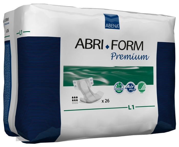 Abena Подгузники для взрослых Abri-Form L1 дневные 26 шт 4306643066 Abena Подгузники для взрослых Abri-Form L1 дневные 26 шт 4306643066Подгузники для взрослых Abri-Form Premium L1 - классические подгузники для взрослых (лежачих или малоподвижных людей после операций) со средней и тяжелой формой недержания мочи и кала.Качество каждого подгузника проверено электроникой.Abri-Form Premium - это полная линейка премиум подгузников для взрослых с умеренной и тяжелой формами недержания. Отличия Abri-Form Premium от других подгузников:- 3 степени защиты от протеканий (уникальные впитывающие каналы, 6 слоев, высокие бортики, направленные внутрь подгузника)- имеет дополнительную защиту от протеканий со спины (первые в России подгузники с кармашком, задерживающим жидкость)- мягкие тянущиеся боковинки не оставляют следов на бедрах, в отличие от обычной резинки- жидкость превращается в гель и не может вытечь7 дополнительных преимуществ:- подгузник полностью дышащий;- задерживает запахи;- быстро впитывает за счет системы Top Dry (Топ Драй) и влагораспределяющих каналов;- выполнен из мягких бесшумных материалов;- имеет сегментированный индикатор намокания;- отмечен экомаркировкой Скандинавии Белый лебедь;- одобрен дерматологическим контролем- впитываемость: более 2900 мл