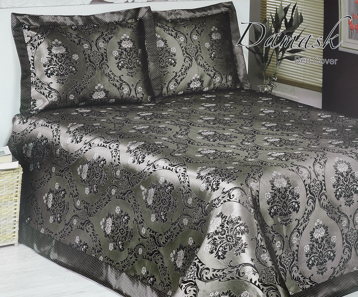 Комплект для спальни Nazsu Damask: покрывало 240 х 260 см, 2 наволочки 50 х 70 см, цвет: зелено-коричневый, бежевыйSVC-300 Комплект для спальни Nazsu Damask: покрывало 240 х 260 см, 2 наволочки 50 х 70 см, цвет: зелено-коричневый, бежевыйSVC-300Изысканный комплект для спальни Nazsu Damask состоит из покрывала и двух наволочек. Изделия выполнены из высококачественного полиэстера (50%) и хлопка (50%), легкие, прочные и износостойкие. Ткань блестящая, что придает ей больше роскоши. Комплект Nazsu - это отличный способ придать спальне уют и комфорт, а также позволит по-королевски украсить интерьер. Размер покрывала: 240 х 260 см.Размер наволочки: 50 х 70 см.