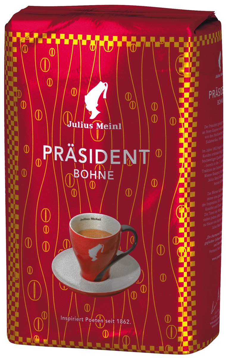 Julius Meinl Президент кофе в зернах, 500 г0120710 Julius Meinl Президент кофе в зернах, 500 г0120710PRASIDENT – самый популярный премиальный кофе в Австрии. Смесь высокогорной арабики из Центральной и Южной Америки с ярким, запоминающимся вкусом.