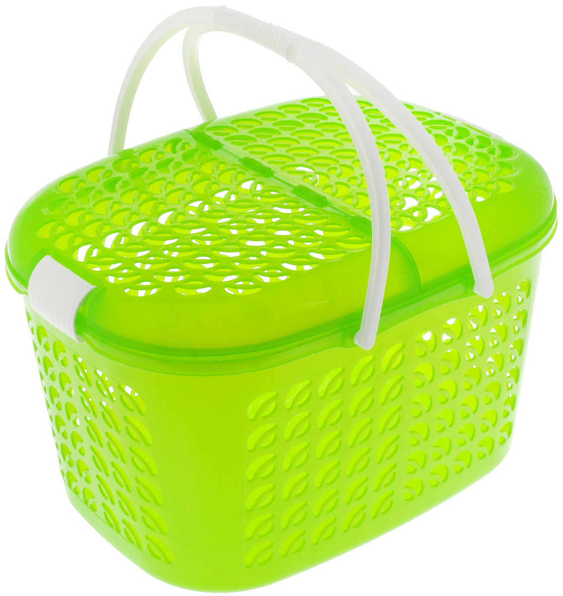 Корзина-переноска Plastic Centre, цвет: зеленый, белый, 37 х 27,5 х 23 смBR3770ПРМТ Корзина-переноска Plastic Centre, цвет: зеленый, белый, 37 х 27,5 х 23 смBR3770ПРМТКорзина-переноска Plastic Centre выполнена из прочного пластика. Корзина прекрасно подойдет для хранения продуктов, детских игрушек или переноски небольших домашних животных. На стенках и крышке расположены фигурные отверстия, дно сплошное. Оснащена двумя пластиковыми ручками, крышкой, открывающейся с двух сторон, и крепкими защелками.Размер корзины (с учетом крышки, без учета ручек): 37 х 27,5 х 23 см.