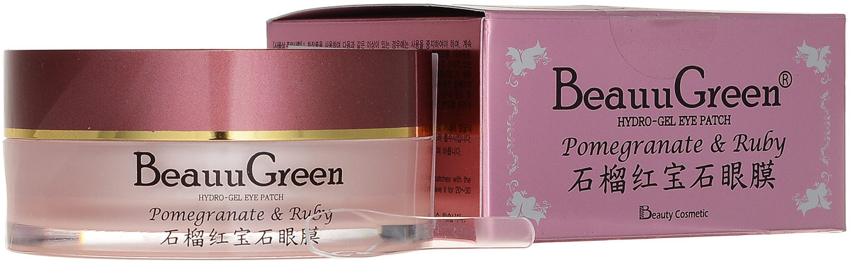 BeauuGreen Гидрогелевые патчи для кожи вокруг глаз Pomegranate & Ruby Hydrogel Eye Patch, 90 гFS-00897 BeauuGreen Гидрогелевые патчи для кожи вокруг глаз Pomegranate & Ruby Hydrogel Eye Patch, 90 гFS-00897Гидрогелевые патчи для кожи вокруг глаз BeauuGreen Pomegranate & Ruby Hydrogel Eye Patch 90 г. Гидрогелевые патчи с экстрактом граната и рубиновой пудрой предназначены для ухода за нежной кожей вокруг глаз. Активные компоненты борются с признаками увядания кожи, разглаживают мимические морщины и устраняют отечность, возвращая сияние вашему взгляду.- Гранат обладает лифтинговым эффектом, омолаживает кожу и улучшает цвет лица- Рубиновая пудра способна восстанавливать физиологические процессы в коже, включая увлажнение и регенерацию новых клеток. Придает коже здоровый сияющий вид, устраняя темные круги под глазами и отечность
