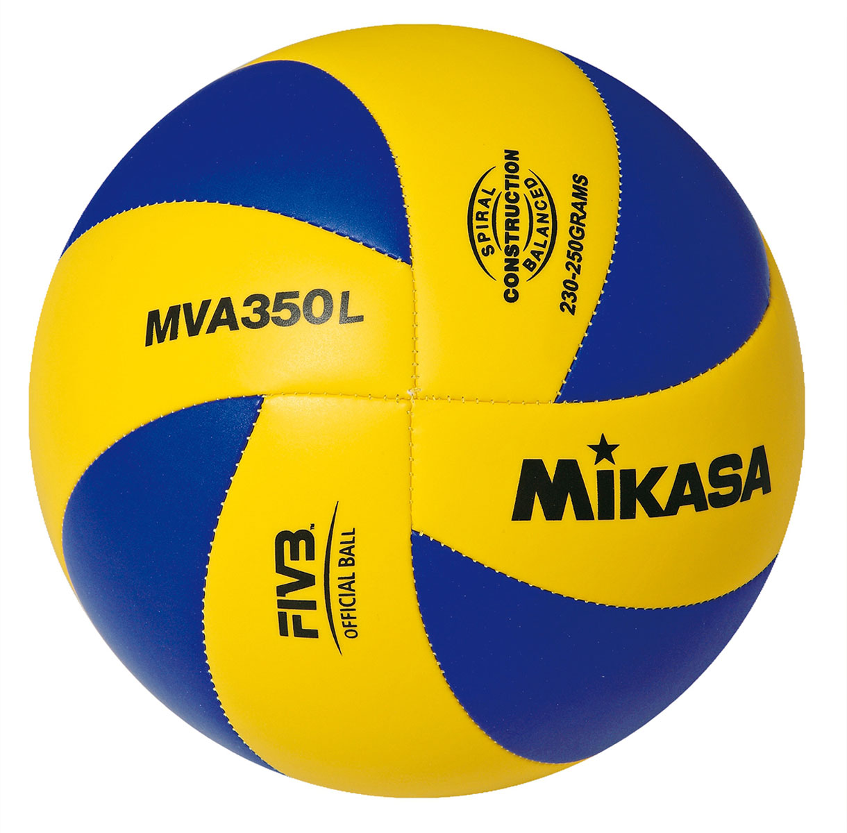 Мяч волейбольный Mikasa MVA 350 L. Размер 5120330_yellow/black Мяч волейбольный Mikasa MVA 350 L. Размер 5120330_yellow/blackОптимальный подходит для поставок на тендеры. MVA 350 L это восьми панельный аналог мяча MGV 260 . Логотип FIVB Official - официальный стандарт FIVB для волейбольных мячей.