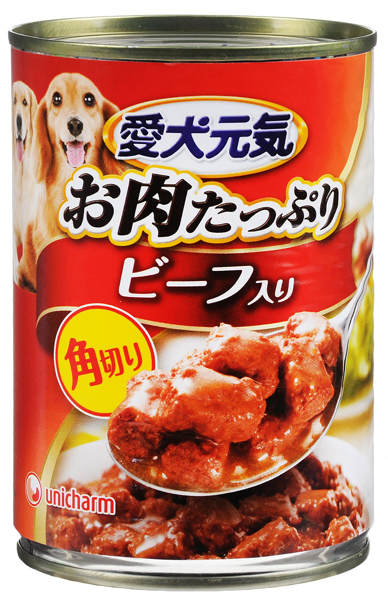 Консервы Unicharm Aiken Genki для собак, с говяжьим гуляшом, 400 г0120710 Консервы Unicharm Aiken Genki для собак, с говяжьим гуляшом, 400 г0120710Консервы Unicharm Aiken Genki - это сбалансированное высококачественное питание для вашего питомца. Аппетитные сочные кусочки говядины в тающем соусе не только вкусны, но и очень полезны. Продукт произведен с сохранением всех свойств натуральной говядины, содержит комплекс питательных веществ и микроэлементов, необходимых для полноценного развития вашего четвероногого друга. Корм полностью удовлетворяет ежедневные энергетические потребности взрослого животного и обеспечивает оптимальное функционирование пищеварительной системы.Товар сертифицирован.