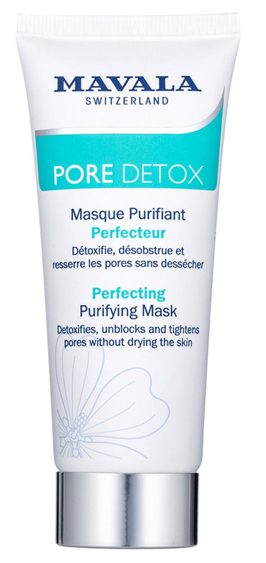 Mavala Очищающая Детокс-Маска Pore Detox Perfecting Purifying Mask 65 млFS-00897 Mavala Очищающая Детокс-Маска Pore Detox Perfecting Purifying Mask 65 млFS-00897Агрессивное воздействие внешней среды и гормональные сбои могут стать причиной появления несовершенств, жирного блеска и расширенных пор. Решение - использование средств Pore Detox , которые регулируют работу сальных желез. Очищающая Детокс-Маска от швейцарского бренда Mavala предназначена для нормализующего ухода за кожей лица. Входит в линейку Pore Detox. Средство удаляет загрязнения, выводит токсины и сужает поры, делая их менее заметными. Оно не пересушивает кожу и не нарушает ее защитный барьер. Благодаря экстракту альпийского Кипрея маска регулирует выработку себума, а минерал Перлит (в высокой концентрации) абсорбирует избыток кожного жира.Всего за 10 минут жирный блеск исчезает, кожа чистая, гладкая и матовая. Поры менее заметны.В состав входят только безопасные и экологически чистые компоненты. Естественный pH. Без отдушек и парабенов.Для усиления эффекта, маску смывать сначала теплой, а затем холодной водой. Это позволить сузить поры. При комбинированной коже рекомендуется наносить только на зону «Т». Формула маски разработана в швейцарской лаборатории Mavala, прошла клинические испытания.