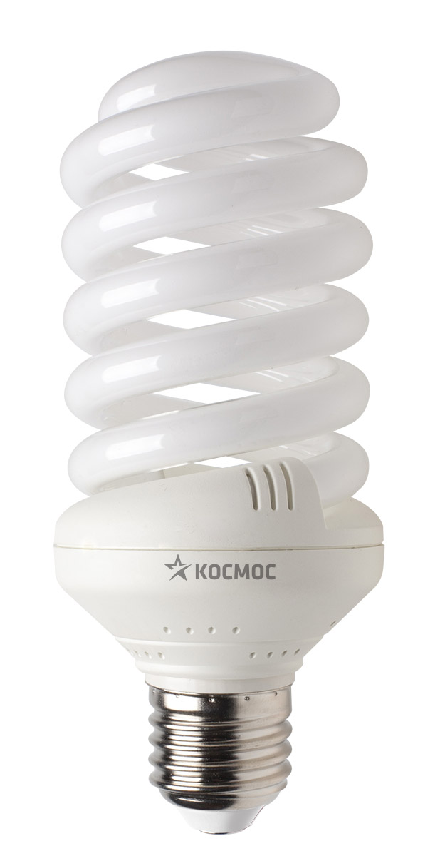 Лампа энергосберегающая Космос, свет: теплый. Модель Т3 SPC 35W E2727C0042409 Лампа энергосберегающая Космос, свет: теплый. Модель Т3 SPC 35W E2727C0042409Энергосберегающая лампа Космос теплого света способствует расслаблению, ее лучше использовать в спальнях, местах для отдыха. Сфера применения энергосберегающей лампы Космос та же, что и у лампы накаливания, но данная лампа имеет ряд преимуществ: температура колбы ниже, чем у ламп накаливания, что позволяет использовать энергосберегающие лампы в тканевых абажурах без риска их выцветания и возникновения пожара; полностью заменяет галогенные и обычные лампы накаливания. Колба лампы имеет защитное покрытие, препятствующее ультрафиолетовому излучению. Не содержат паров ртути: технология амальгамной дозировки обеспечивает более стабильный поток не только в течение всего срока службы лампы, но также при изменении температуры окружающей среды и рабочего положения лампы. Применение РТС-термистра с положительным коэффициентом температуры, осуществляющего плавный старт лампы, позволяет производить до 500000 включений-выключений лампы, что увеличивает срок службы лампы. Применение ЕМС-системы подавления электромагнитных помех позволяет использовать лампу в электросетях с чувствительными электронными приборами. Лампа соответствует требованиям ROHS (директива, ограничивающая содержание вредных веществ). Данная директива ограничивает использование в производстве шести опасных веществ: свинец, ртуть, кадмий, шестивалентный хром, полибромированные бифенолы, полибромированный дифенол-эфир. Энергосберегающие лампы очень популярны благодаря своей высокой экономичности, большому сроку службы и низкому потреблению электроэнергии. Энергосберегающая лампа Космом обладает большой мощностью, которая позволяют освещать большие площади или помещения с большой высоты потолка. Характеристики:Модель:Т3 SPC 35W E2727. Материал:стекло, металл, пластик. Диаметр колбы (по верхнему краю): 6 см. Общая длина:12,5 см. Тип цоколя:E27. Мощность:35 Вт. Соответствующая мощность лампы накаливания:175 Вт. Свет:теплый. Цветовая температура:2700К. Световой поток:1900 Lm. Средний срок службы:8000 часов. Напряжение:220-240 В. Размер упаковки: 15,5 см х 6,5 см х 6,5 см. Производитель: Россия. Изготовитель: Китай.Российская марка Космос была создана в 2000 году, чтобы обеспечить вас качественными и доступными электротоварами. Продукция под маркой Космос производится на лучших заводах шести стран мира: России, Украины, Белоруссии, Китая, Кореи и Японии. Перед тем как попасть на магазинные полки, лампы проходят многоуровневый контроль качества, осуществляемый независимой международной лабораторией. Лампы Космос соответствуют международным стандартам качества ISO 9001 и, наряду с российским сертификатом соответствия РосТест, имеют европейский сертификат RoHS, СЕ.Срок службы ламп Космос 10 000 часов, что в 10 раз больше обычной лампы накаливания!