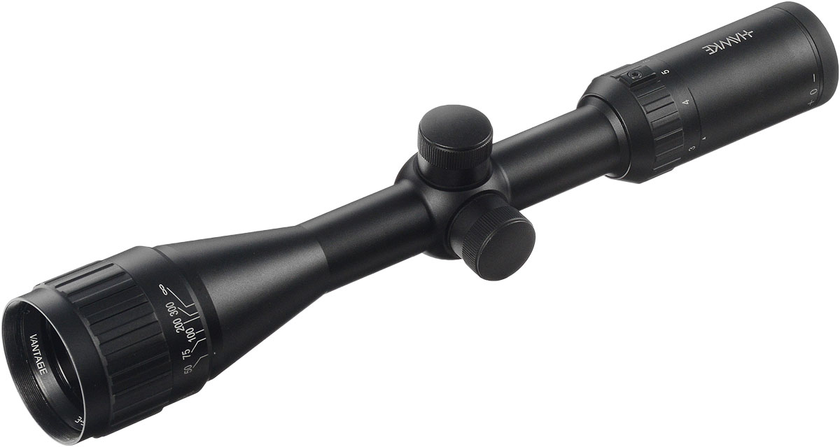 Прицел оптический Hawke Vantage, 3-9х40 AO (30/30)MHDR2G/A Прицел оптический Hawke Vantage, 3-9х40 AO (30/30)MHDR2G/AДневной оптический прицел Hawke Vantage предназначен для стрельбы на малых и средних дистанциях. Монолитный корпус, выполненный из высококачественного алюминия, защищен от воды и атмосферных осадков, выдерживает отдачу от пневматического и крупнокалиберного огнестрельного оружия. Mexaнизм oтcтpoйки нa oбъeктивe (АО) пoзвoляeт ycтpaнять пapaллaктичecкиe иcкaжeния нa paccтoянии oт 10 мeтpoв. Модель комплектуется сеткой 30/30.Диаметр объектива: 40 мм.Увеличение: 3-9 крат.Поле зрения: 7,4-2,4°.Поле зрения: 13-4,2 м/100 м.Диаметр выходного зрачка: 13-4 мм.Удаление выходного зрачка: 89 мм.Максимальная регулировка (МОА): 100.Дистанция без параллакса: от 10 м до бесконечности.Цена клика: 1/4 МОА.Шаг выверки: 7 мм/100 м.Длина: 32,2 см.Посадочный диаметр крепления: 30 мм.