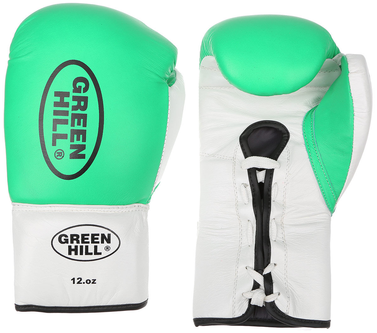 Перчатки боксерские Green Hill Proffi, цвет: зеленый, белый, черный. Вес 12 унций. BGP-2014BGP-2014 Перчатки боксерские Green Hill Proffi, цвет: зеленый, белый, черный. Вес 12 унций. BGP-2014BGP-2014Боксерские перчатки Green Hill Proffi предназначены для использования профессионалами. Верх выполнен из натуральной кожи, наполнитель - из вспененного полимера. Отверстие в области ладони позволяет создать максимально комфортный терморежим во время занятий. Манжет на шнуровке способствует быстрому и удобному надеванию перчаток, плотно фиксирует перчатки на руке.