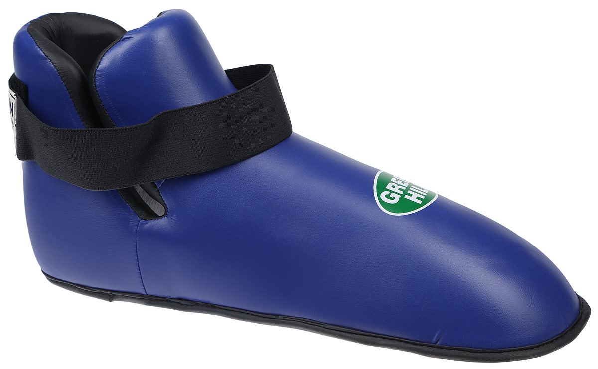 Футы Green Hill Panther, цвет: синий, черный. Размер XXL. KBSP-3076AIRWHEEL M3-162.8 Футы Green Hill Panther, цвет: синий, черный. Размер XXL. KBSP-3076AIRWHEEL M3-162.8Футы Green Hill Panther применяются для занятий кикбоксингом. Выполнены из высококачественной искусственной кожи, наполнитель - вспененный полимер. Резинки на липучке в задней части футов обеспечивают лучшую фиксацию ноги.Длина стопы: 36 см. Ширина: 13 см.Размер ноги должен быть меньше на 1-1,5 см.