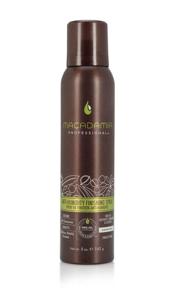Macadamia Professional Финиш-спрей Защита от влаги, 150 мл4604903000158 Macadamia Professional Финиш-спрей Защита от влаги, 150 мл4604903000158Легкий спрей с витамином Е и протеинами сои создан для защиты укладки от влажности и завитков. Контролирует пушистость в течение всего дня, во всех климатических условиях. Обеспечивает невесомую фиксацию.