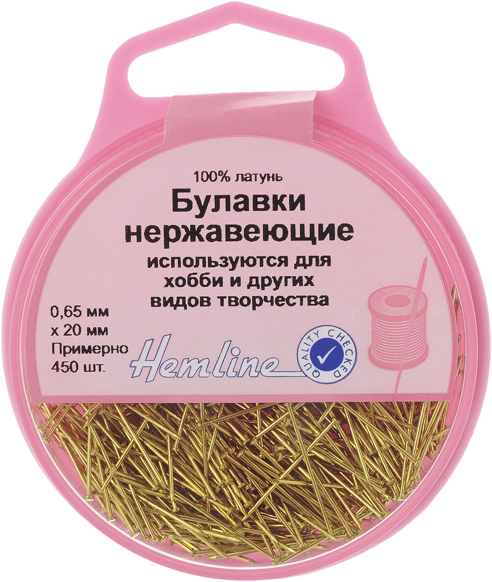 Булавки-гвоздики декоративные Hemline, в контейнере, 450 штComfort 05-15 Булавки-гвоздики декоративные Hemline, в контейнере, 450 штComfort 05-15Декоративные булавки Hemline изготовлены из латуни. Такие булавки отлично подойдут для аппликаций и в работе с пайетками или в других видах творчества с использованием декоративных игл. Идеально подходят для различных видов ювелирных работ и творческих проектов. Для удобного и безопасного хранения предусмотрен пластиковый контейнер.Такие булавки станут полезным приобретением для любой рукодельницы. Толщина булавки: 0,65 мм. Длина булавки: 20 мм.