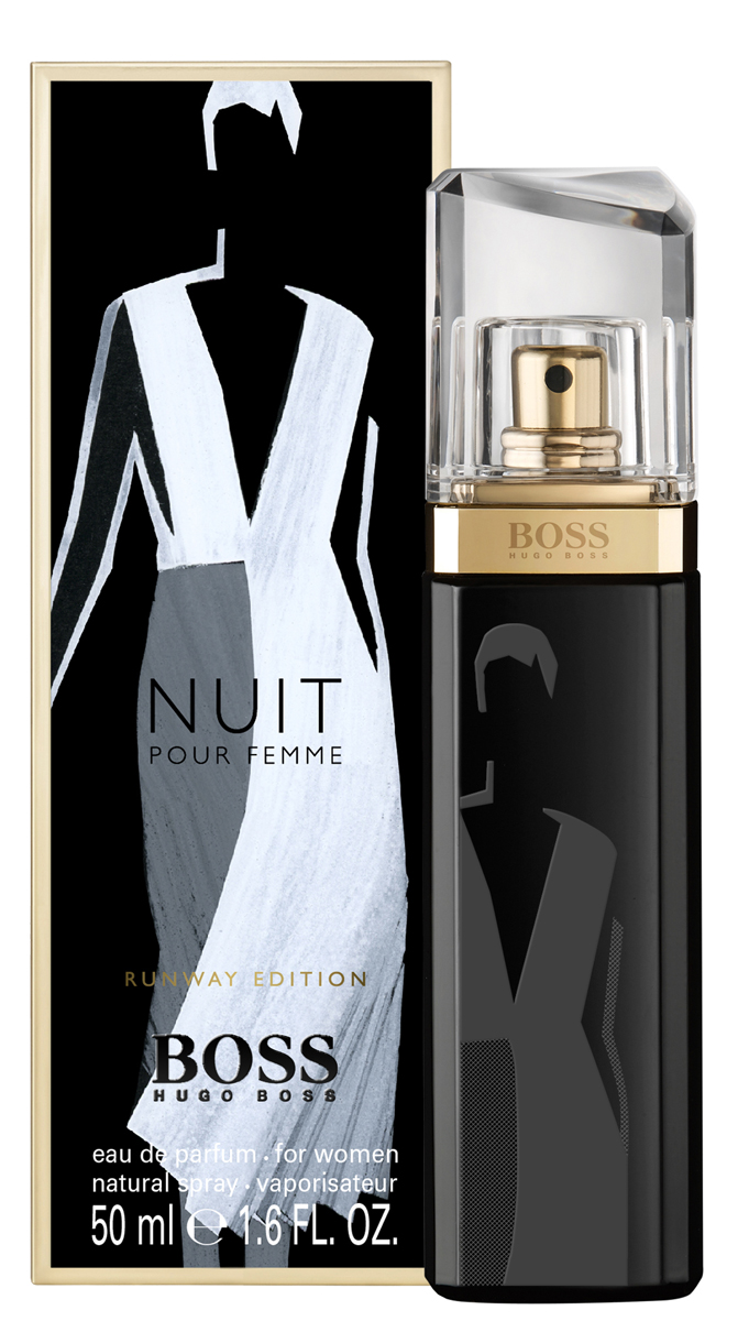 Hugo Boss Runway Nuit парфюмерная вода женская50 мл (лимитированный выпуск)1092018 Hugo Boss Runway Nuit парфюмерная вода женская50 мл (лимитированный выпуск)1092018Бренд BOSS известен как в мире моды, так и в индустрии ароматов. Два этих мира соединяются в BOSS Woman Runway Edition - трилогию ароматов, которые переносят мир моды в парфюмерные магазины. Три характера, три образа, три аромата лимитированного выпуска, на каждом из которых появляется эскиз знакового предмета из мира моды - дневного платья, смокинга и вечернего наряда - вдохновлены дебютной коллекцией креативного директора BOSS Womenswear Джейсона Ву. Каждый из ароматов воплощает эти безупречно скроенные образы в парфюмерной композиции. BOSS JOUR Pour Femme - легкий и светлый аромат, воплощение дневного образа, созданного с помощью элегантного шелкового платья цвета слоновой кости. В композиции звучит женственный букет цитрусовых нот и белых цветов апельсина, подчеркивающих свежесть и радость утра.