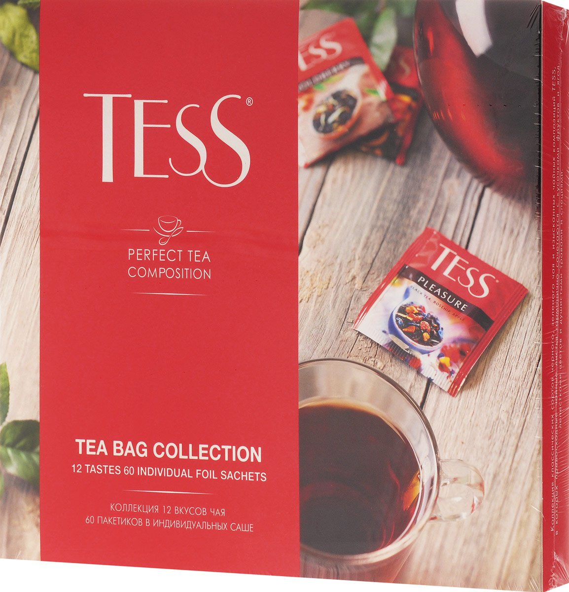 Tess Коллекция чая и чайных напитков в пакетиках, 60 шт0120710 Tess Коллекция чая и чайных напитков в пакетиках, 60 шт0120710В коллекции пакетированного чая Tess вы найдете все многообразие классических сортов черного и зеленого чая и изысканные чайные композиции, в которых высококачественные чайные листья гармонично сочетаются с натуральными фруктами, ягодами, лепестками цветов и душистыми травами.