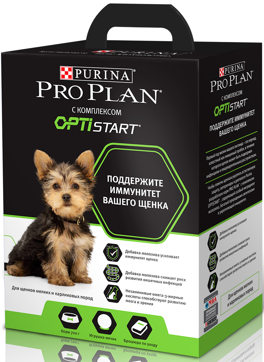 Корм сухой Pro Plan Puppy Small & Mini для щенков мелких и карликовых пород, 700 г0120710 Корм сухой Pro Plan Puppy Small & Mini для щенков мелких и карликовых пород, 700 г0120710Добавка молозива усиливает иммунитет щенка - за счет высокого содержания природных антител и биоактивных компонентов.Добавка молозива снижает риск развития кишечных инфекций и помогает нормализовать баланс пищеварительной системы – за счет достоверного улучшения параметров кишечной микрофлоры.Содержит незаменимую омега-3-жирную кислоту ДГК, необходимую для оптимального развития мозга и зрения – из высокоусвояемого рыбьего жира.
