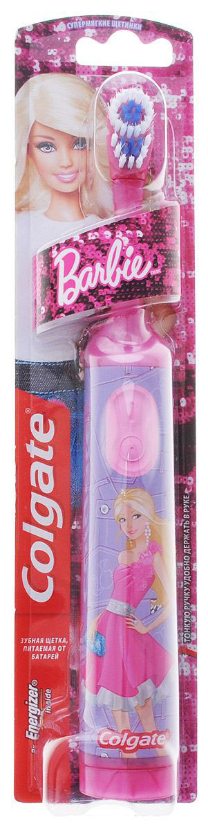 Colgate Зубная щетка Barbie, электрическая, с мягкой щетиной, цвет: розовый, сиреневыйMP59.4D Colgate Зубная щетка Barbie, электрическая, с мягкой щетиной, цвет: розовый, сиреневыйMP59.4DColgate Зубная щетка Barbie, электрическая, с мягкой щетиной