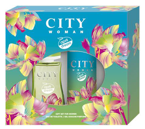 Набор City Woman April Dream ТВ 60 мл + гель для душаFS-54102 Набор City Woman April Dream ТВ 60 мл + гель для душаFS-54102Жизнерадостное апрельское дыхание аромата наполнено сочными нотами экзотических фруктов, нежным звучанием кокосового молока, малины и примулы и окутано мягким древесно-мускусным шлейфом. Окунись в волшебную апрельскую мечту!