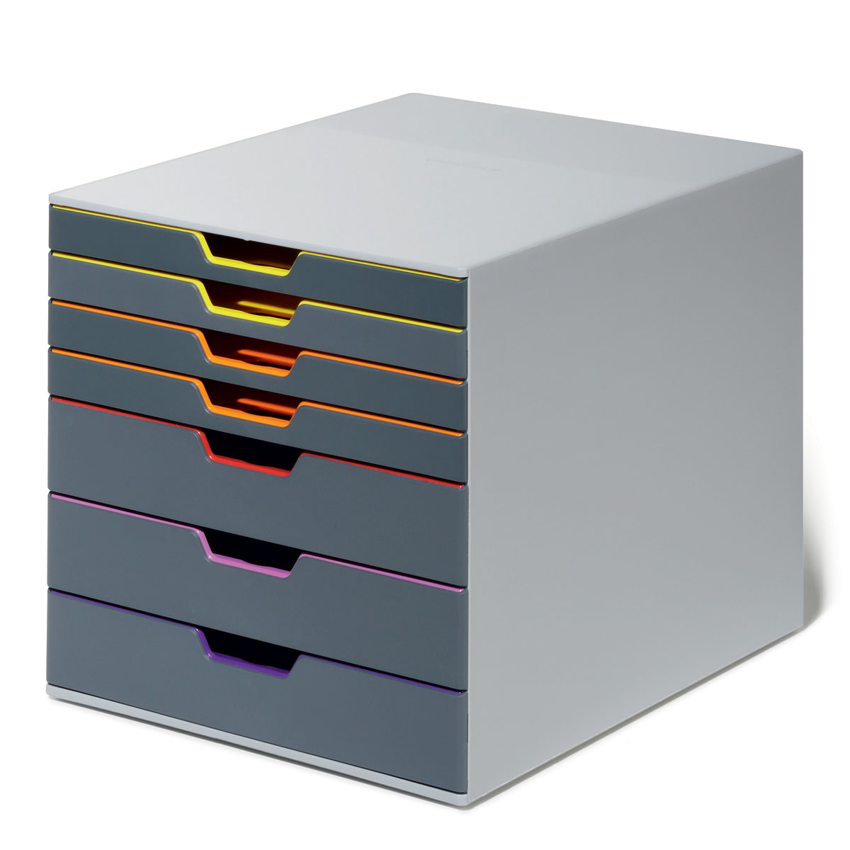 Короб для документов Durable Varicolor. 7607-2741619 Короб для документов Durable Varicolor. 7607-2741619Короб для документов Durable Varicolor выполнен из высококачественного пластика. Выдвижные ящики закрытого типа, оснащены стопорами и табуляторами для маркировки. Боксы можно устанавливать друг на друга, фиксируются при помощи резиновых ножек.