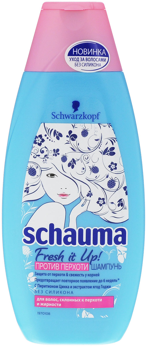 Schauma Шампунь Fresh it Up! От перхоти, 380 млFS-36054 Schauma Шампунь Fresh it Up! От перхоти, 380 млFS-36054Шампунь - защита от перхоти & свежесть у корней.Предотвращает повторное появление до 6 недель.С Пиритионом Цинка и экстрактом ягод Годжи