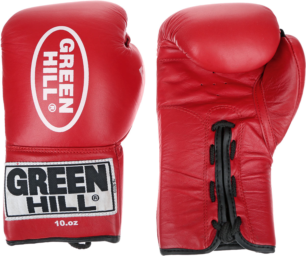 Перчатки боксерские Green Hill Force, цвет: красный, белый. Вес 10 унций. BGF-1215BGT-2010а Перчатки боксерские Green Hill Force, цвет: красный, белый. Вес 10 унций. BGF-1215BGT-2010аБоксерские перчатки Green Hill Force предназначены для использования профессионалами и любителями. Верх выполнен из натуральной кожи, наполнитель - из вспененного полимера. Отверстия в области ладони позволяет создать максимально комфортный терморежим во время занятий. Манжет на шнуровке способствует быстрому и удобному надеванию перчаток, плотно фиксирует перчатки на руке.