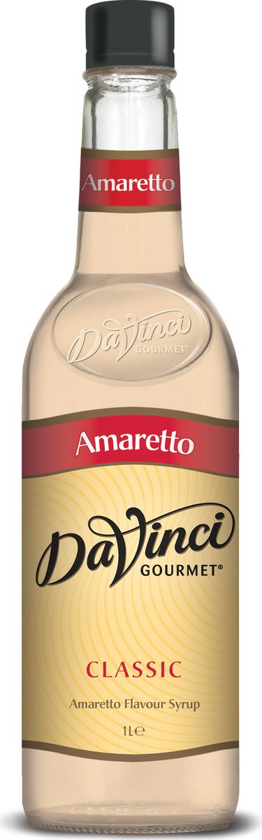 DaVinci Амаретто сироп, 1 л0120710 DaVinci Амаретто сироп, 1 л0120710Сироп Da Vinci Amaretto - безалкогольный вариант именитого итальянского миндального ликера из Саронно. Сладкий деликатес изготавливается из экологически чистого сырья, поэтому его качество находится на высшем уровне. Сироп Да Винчи Амаретто производится в соответствии с международными стандартами. Чашечка горячего кофе с этим лакомством будет роскошно пахнуть, к тому же, придаст больше бодрости и сил. В аромате превосходного сиропа отчетливо чувствуются насыщенный вкус миндаля, а во вкусе - нотки абрикосовых и миндальных косточек. Сироп Da Vinci Amaretto - идеальная приправа для кофе, чая или других напитков. Напиток разливается в пластиковые бутылки, которые надолго сохраняют сладкий ингредиент.