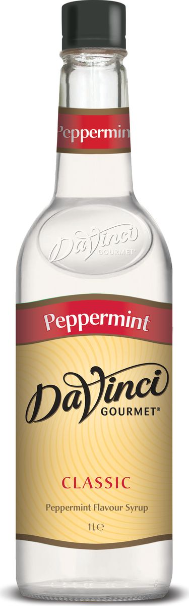 DaVinci Перечная мята сироп, 1 л0120710 DaVinci Перечная мята сироп, 1 л0120710Сироп Da Vinci Мята - освежающий деликатес, который идеально подходит для добавления в ароматный кофе. Сладкое лакомство производит британская компания, которая славится своими роскошными сиропами по всему миру. Сироп Да Винчи Мята содержит только натуральные ингредиенты, делающие продукт неповторимым изыском. Деликатесный сироп обладает аромат свежей мяты, а во вкусе гармонично сочетаются оттенки освежающей мяты и цветочные тона. Лакомство можно использовать как оригинальное дополнение не только к кофе, но и мороженому и различным десертам. Сироп Da Vinci Мята подарит вашему кофе освежающий аромат и запах мяты, покоряющие с первого глотка.