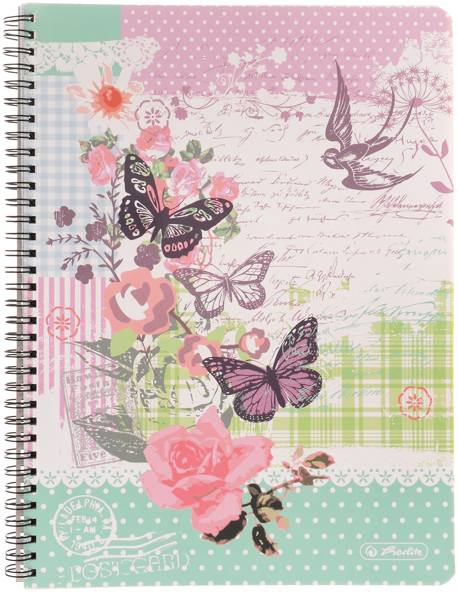 Herlitz Блокнот Butterfly 70 листов в клетку72523WD Herlitz Блокнот Butterfly 70 листов в клетку72523WDБлокнот Herlitz Butterfly предназначен для объемных записей и незаменим для старшеклассников и студентов.Обложка блокнота с закругленными углами выполнена из картона, что позволит сохранить его в аккуратном состоянии на протяжении всего времени использования. Обложка украшена красочными изображениями бабочек и цветов. Внутренний блок блокнота на металлическом гребне состоит из 70 листов белой бумаги с линовкой в клетку без полей. Все листы блока являются отрывными и снабжены микроперфорацией, а также стандартными отверстиями для подшивки в папки с кольцевым механизмом.Формат блокнота - А4.