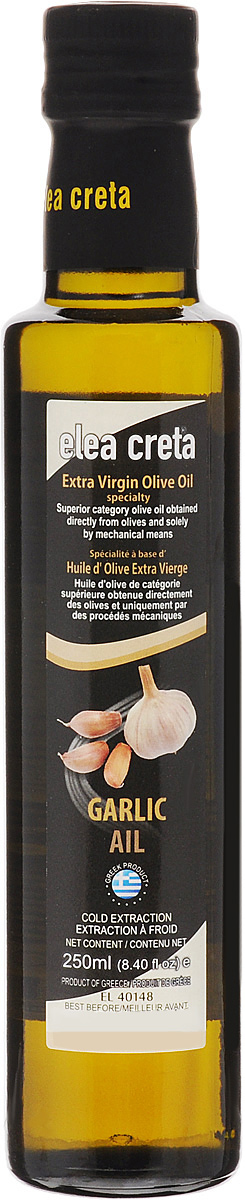 Elea Creta масло оливковое Extra Virgin с чесноком, 250 мл0120710 Elea Creta масло оливковое Extra Virgin с чесноком, 250 мл0120710Оливковое нерафинированное масло Elea Creta Extra Virgin холодного отжима с чесноком.Отлично сочетается с блюдами из овощей и бобовых, пастой, рыбой, приготовленной на гриле, жареным красным мясом.Не содержит холестерин.