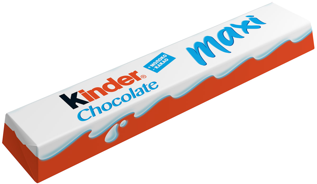 Kinder Chocolate Maxi шоколадный батончик молочный, 36 шт по 21 г0120710 Kinder Chocolate Maxi шоколадный батончик молочный, 36 шт по 21 г0120710Превосходный шоколадный батончик из молочного шоколада с молочной начинкой, созданный специально для детей с 3-х лет.