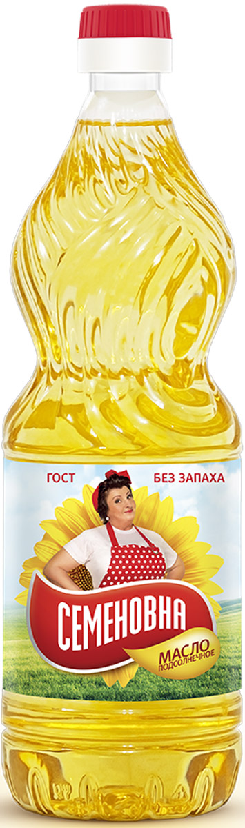 Семеновна масло подсолнечное рафинированное, 0,9 л0120710 Семеновна масло подсолнечное рафинированное, 0,9 л0120710Натуральное универсальное высококачественное подсолнечное масло. Подходит для салатов и соусов, для жарки, фритюра.