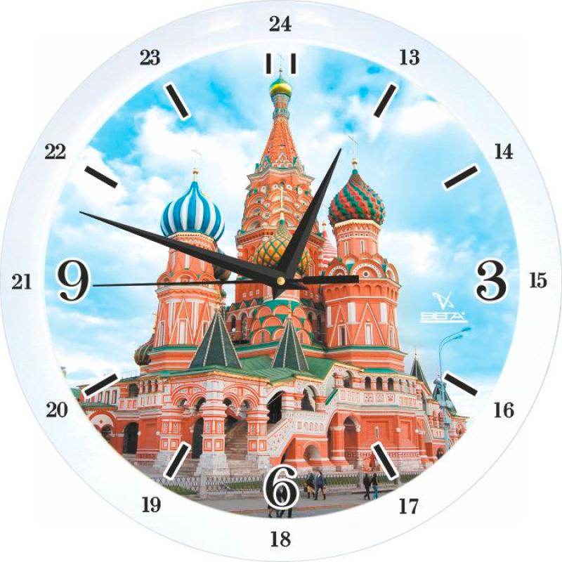 Часы настенные Вега Храм Василия БлаженногоП1-7619/7-78 Часы настенные Вега Храм Василия БлаженногоП1-7619/7-78Оригинальные настенные часы круглой формы Вега Храм Василия Блаженноговыполнены из пластика. Часы имеют три стрелки - часовую, минутную и секундную. Необычное дизайнерское решение и качество исполнения придутся по вкусу каждому. Оформите свой дом таким интерьерным аксессуаром или преподнесите его в качестве презента друзьям, и они оценят ваш оригинальный вкус и неординарность подарка.Часы работают от 1 батарейки типа АА напряжением 1,5 В (в комплект не входит).